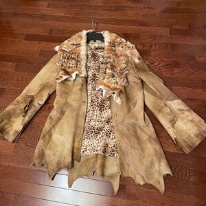 Leather and fur jacket made in Italy